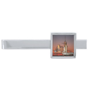 Red Sky for Space Shuttle Atlantis Launch Silver Finish Tie Bar