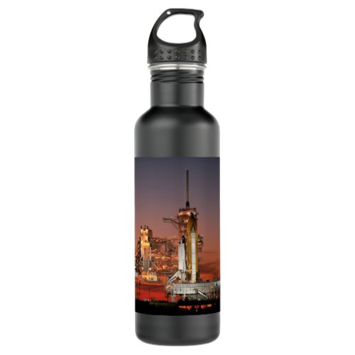 Red Sky for Space Shuttle Atlantis Launch Stainless Steel Water Bottle