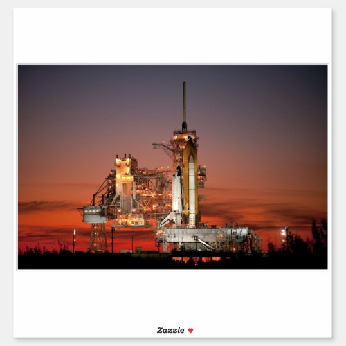 Red Sky for Space Shuttle Atlantis Launch Sticker