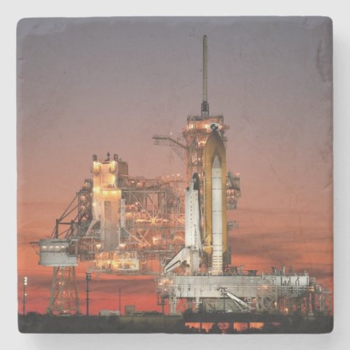 Red Sky for Space Shuttle Atlantis Launch Stone Coaster