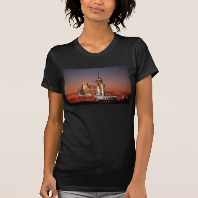 Red Sky for Space Shuttle Atlantis Launch T-Shirt (Front)