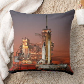 Red Sky for Space Shuttle Atlantis Launch Throw Pillow