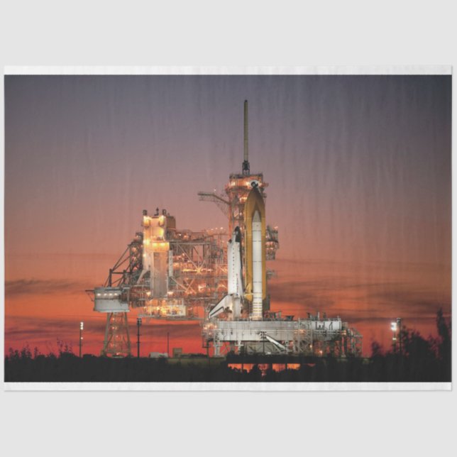 Red Sky for Space Shuttle Atlantis Launch Tissue Paper (Front)