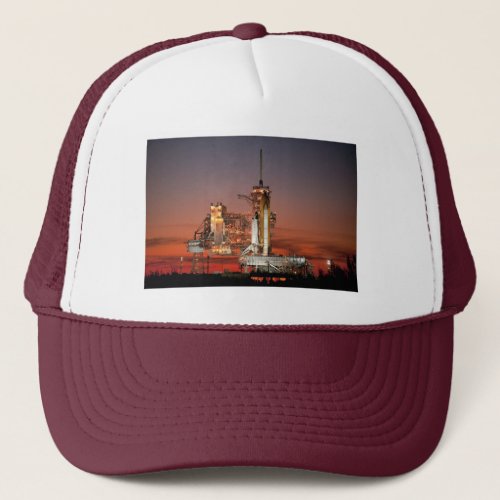 Red Sky for Space Shuttle Atlantis Launch Trucker Hat