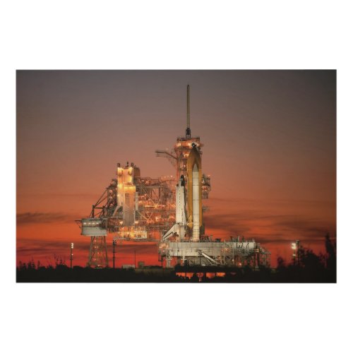 Red Sky for Space Shuttle Atlantis Launch Wood Wall Art