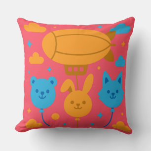 Red Sky Parade Throw Pillow