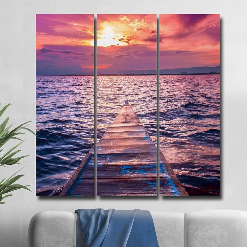 Red Sky Sailing the Sea Triptych