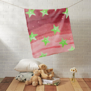 red sky with stars baby blanket
