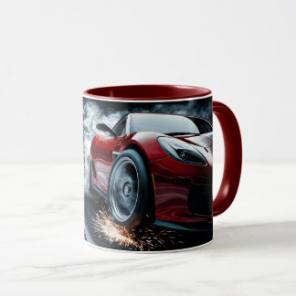 Red Sleek Drifting Sports Car Automotive Mug