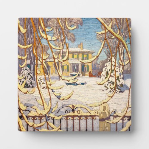 Red Sleigh House Winter  Lawren Harris  Plaque