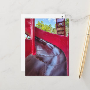 Red Slide in Burlington, Iowa Artistic Abstract Postcard