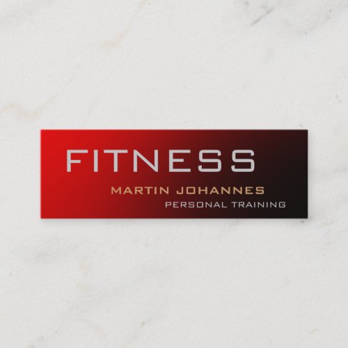 Red Slim Unique Personal Trainer Business Card