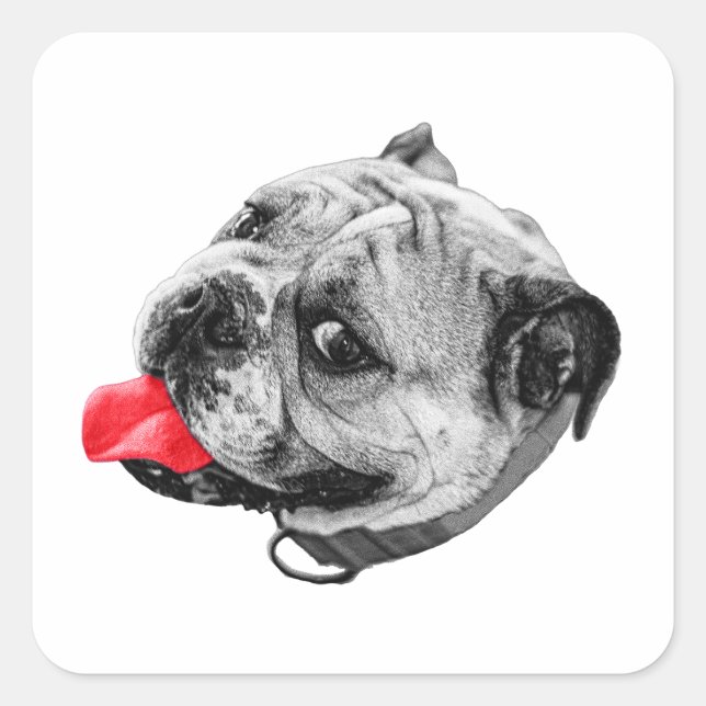 Red Smile Mark Square Sticker (Front)