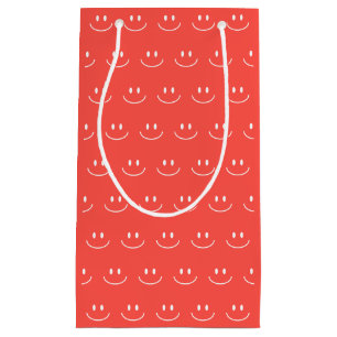 Red Smile Pattern Gift Bag