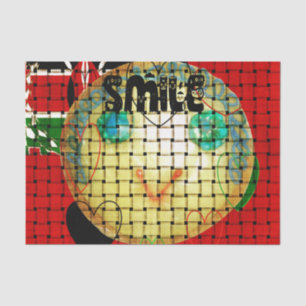 Red Smile Tissue Paper