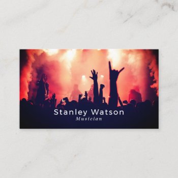 Red Smoke Concert Crowd  Professional Vocalist Business Card by TheBusinessCardStore at Zazzle