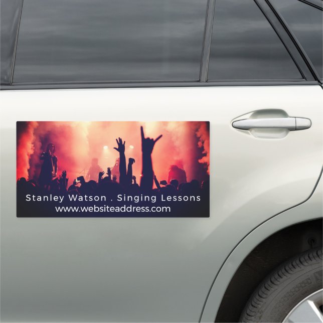 Red Smoke Concert Crowd, Professional Vocalist Car Magnet (In Situ)