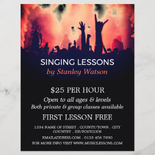 Red Smoke Concert Crowd, Vocalist Lessons Flyer