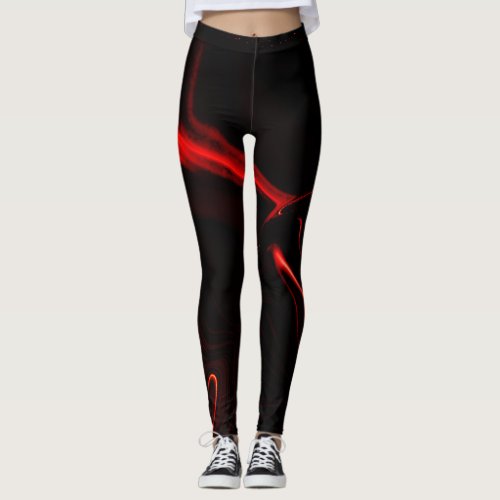 Red smoke or undulations over darkest red black leggings