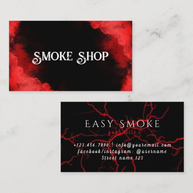 Red Smoke Shop Vape Business Card (Front/Back)