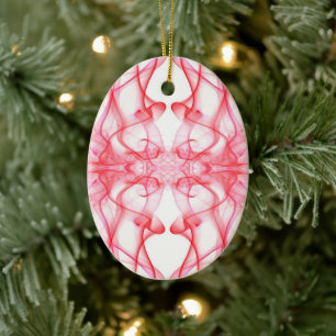 Red Smoke Symmetrical Minimalist Abstract Ceramic Ornament