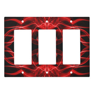Red Smoke Symmetrical Minimalist Black Light Switch Cover