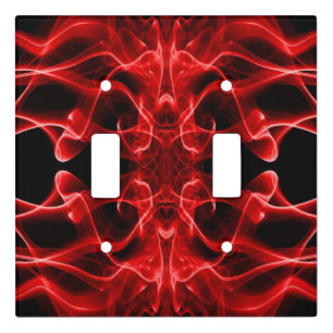 Red Smoke Symmetrical Minimalist Black Light Switch Cover