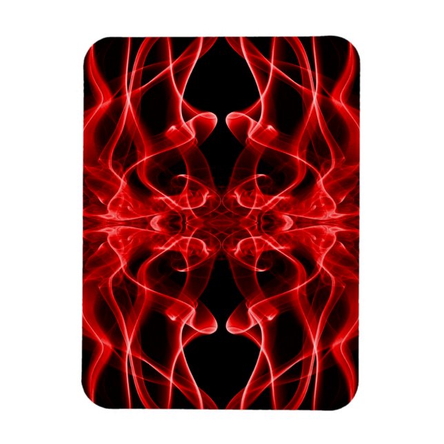 Red Smoke Symmetrical Minimalist Black Magnet (Vertical)