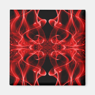 Red Smoke Symmetrical Minimalist Black Magnet