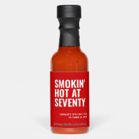 Red Smokin Hot 70th Birthday Party Favor Hot Sauce