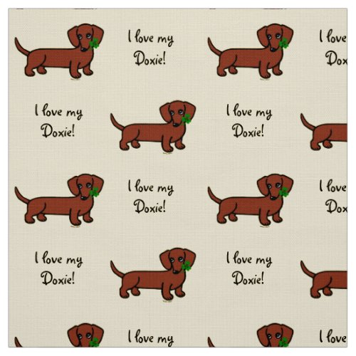 Red Smooth Dachshund 2 Fabric