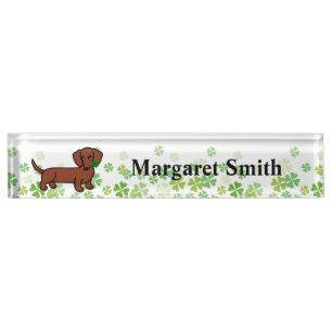 Red Smooth Dachshund 2 Name Plate