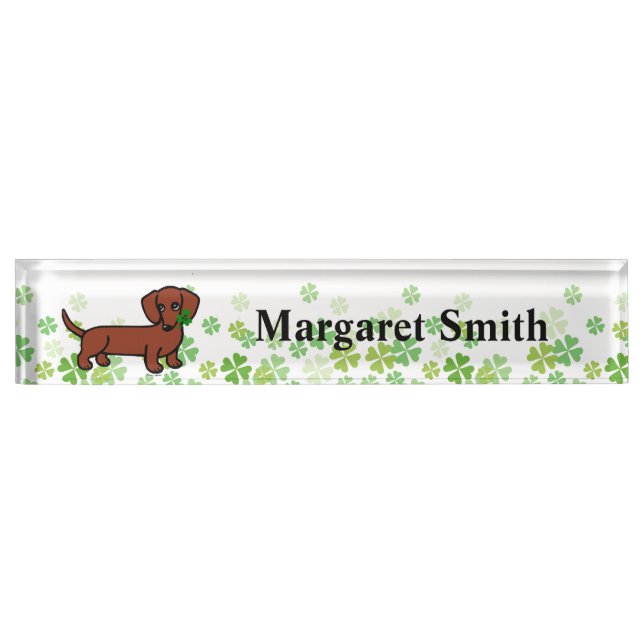 Red Smooth Dachshund 2 Name Plate (Front)