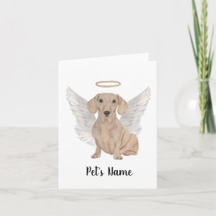 Red Smooth Dachshund Sympathy Memorial Card