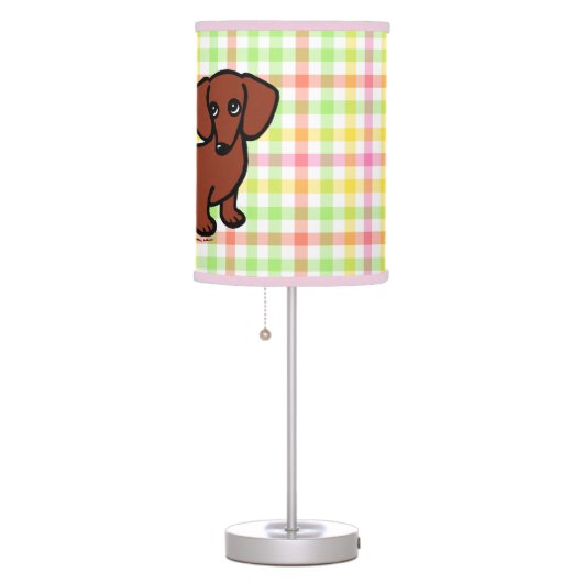 Red Smooth Haired Dachshund 2 Table Lamp (Right)