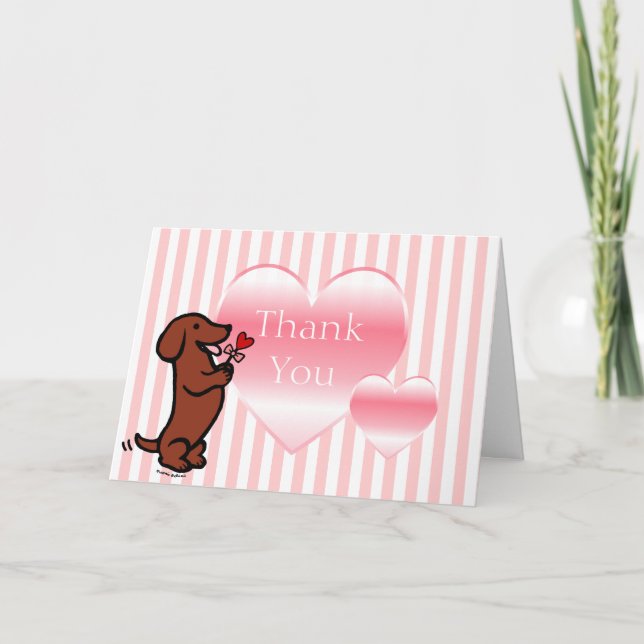Red Smooth Haired Dachshund Card (Front)