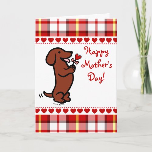 Red Smooth Haired Dachshund Card