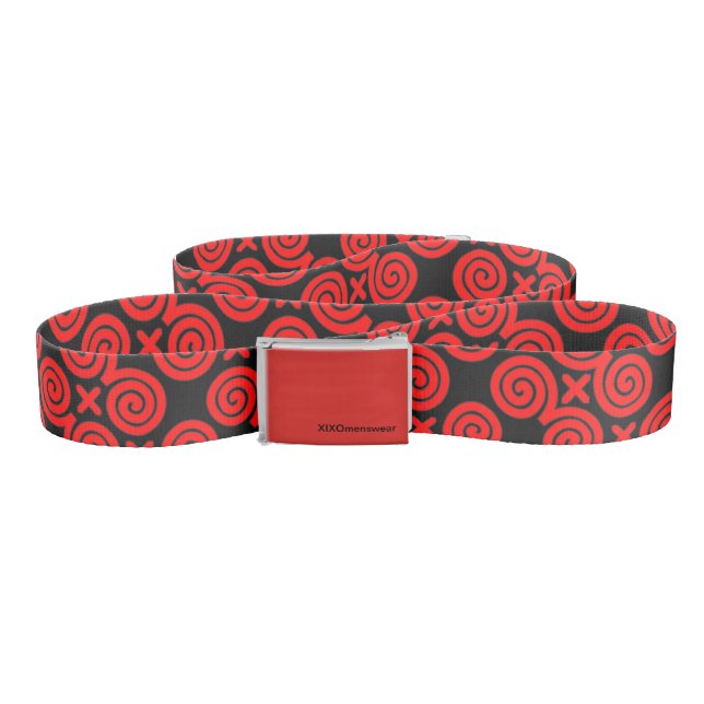 Red snail abstract hmong belt (Zig-Zag)