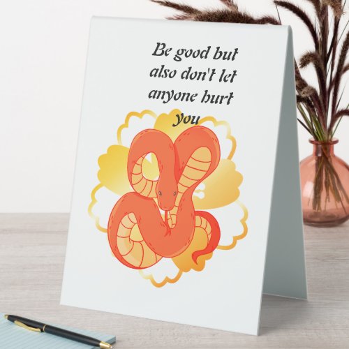 Red Snake on a Golden Flower” | Unique & Luxurious Table Tent
