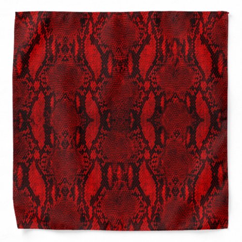 Red Snake Skin Print Bandana