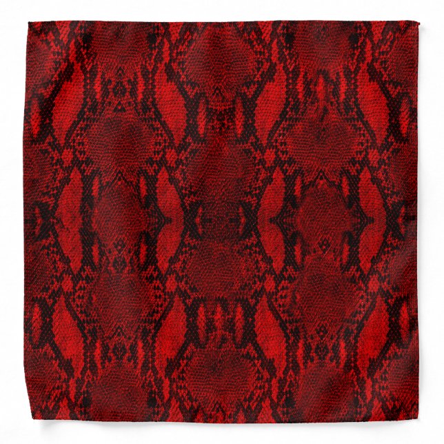 Red Snake Skin Print Bandana (Front)