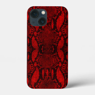 Red Snake Skin Print iPhone 13 Mini Case