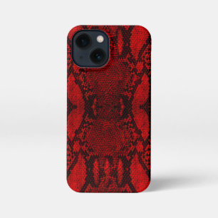 Red Snake Skin Print iPhone 13 Mini Case