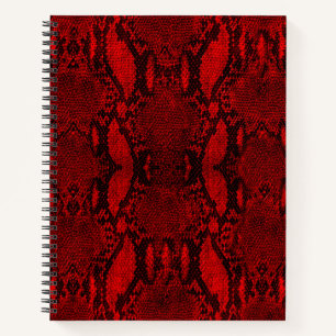 Red Snake Skin Print Spiral Notebook