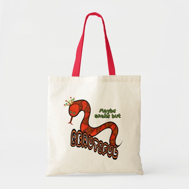 Red snake tote bag (Front)