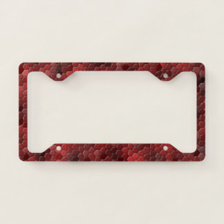 Red Snakeskin Pattern License Plate Frame