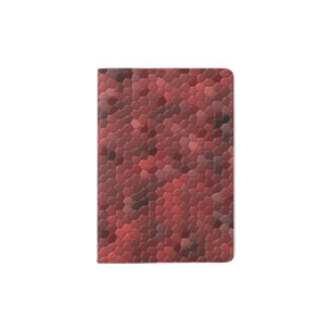 Red Snakeskin Scales Pattern Passport Holder