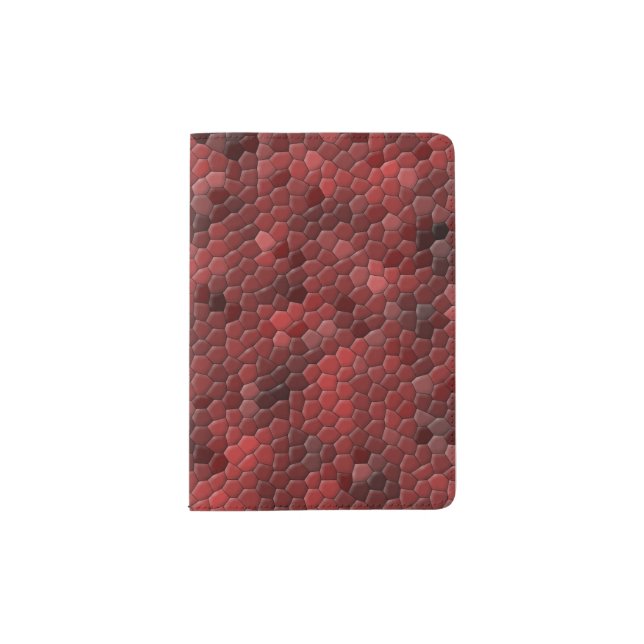 Red Snakeskin Scales Pattern Passport Holder (Front)
