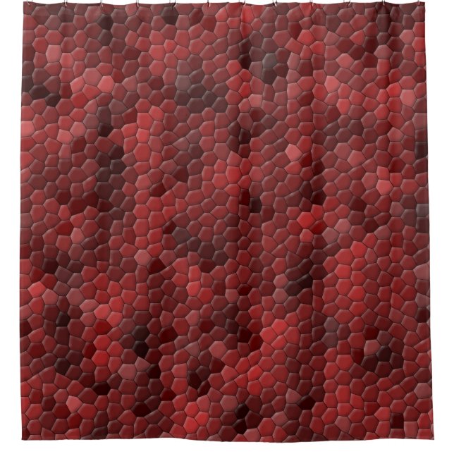 Red Snakeskin Scales Pattern Shower Curtain (Front)