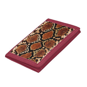 Red Snakeskin Trifold Wallet
